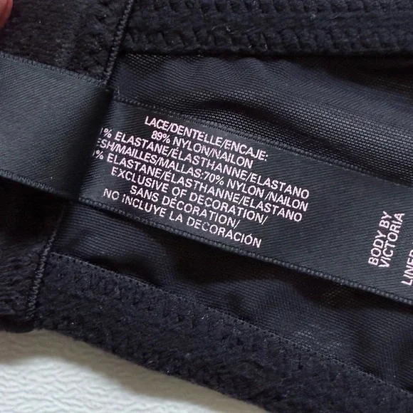 Victoria’s Secret Body By Victoria Black Lace Lined Demi Bra Size 34DD - Picture 10 of 11